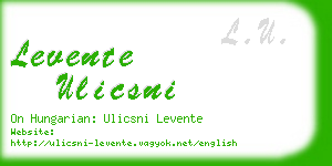 levente ulicsni business card